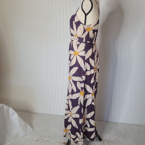 Boden size 10L dress maxi long flower open back lining zip - Picture 3 of 14